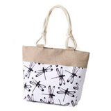 Bolso con cremallera de gran capacidad para compras, bolso de viaje, bolso de hombro para la playa, libélula