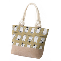 Large Capacity Zipper Handbag Shopping Bag Travel Tote Shoulder Beach Bag Cat