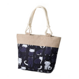 Large Capacity Zipper Handbag Shopping Travel Cat Tote Shoulder Beach Bag