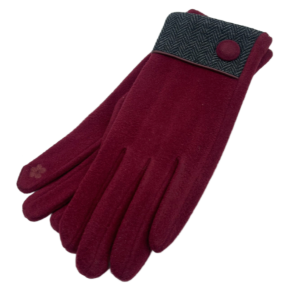 women's lined black leather winter fashion gloves with leopard print trim