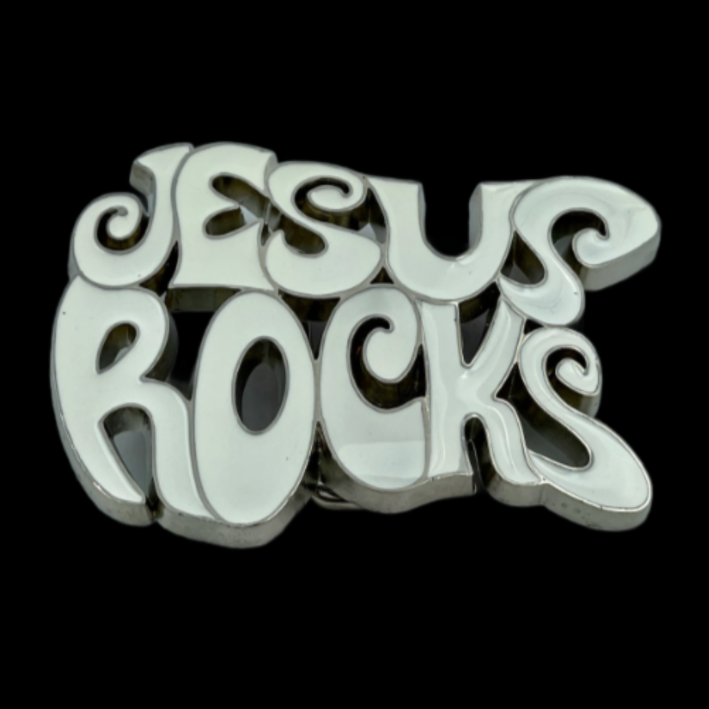 Jesus Rocks Belt Buckle Christian Men Women Accessory Religious