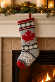 Canadian Maple Leaf Knit Christmas Collection Stocking