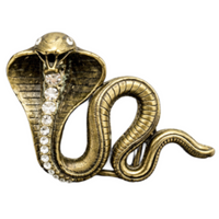 Hebilla de cinturón con diamantes de imitación y ojos de serpiente