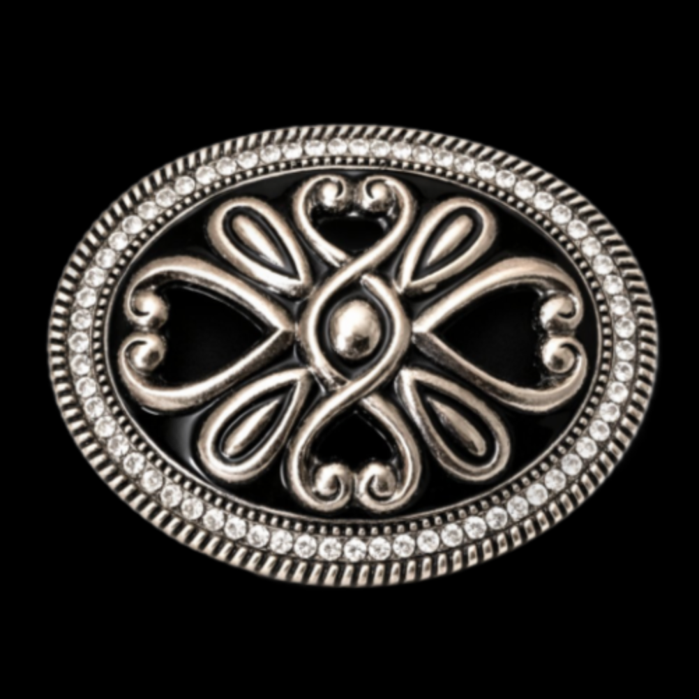Hearts Belt Buckle Rhinestone Flower Women Fashion Style
