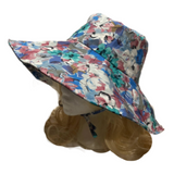 Chapeau de soleil à large bord, Protection UV pour femmes, chapeaux seau pliables à fleurs d'été