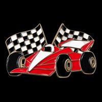 Red Race Racing Car Vehicle Checkered Flags Belt Buckle
