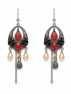 Conjunto de aretes de collar Joyería de moda de diamantes de imitación de piedra negra