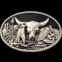 Cow Belt Buckle Texas Steers Longhorn Western