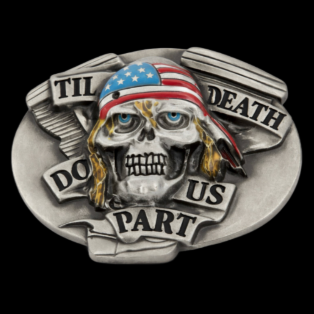 Cráneo Agujero de bala Fantasma Muerte Esqueleto Ciclistas Hebilla de cinturón Hebillas