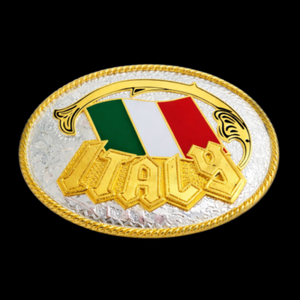 Boucle de ceinture d'italie, drapeau National italien, boucles occidentales de Cowboy