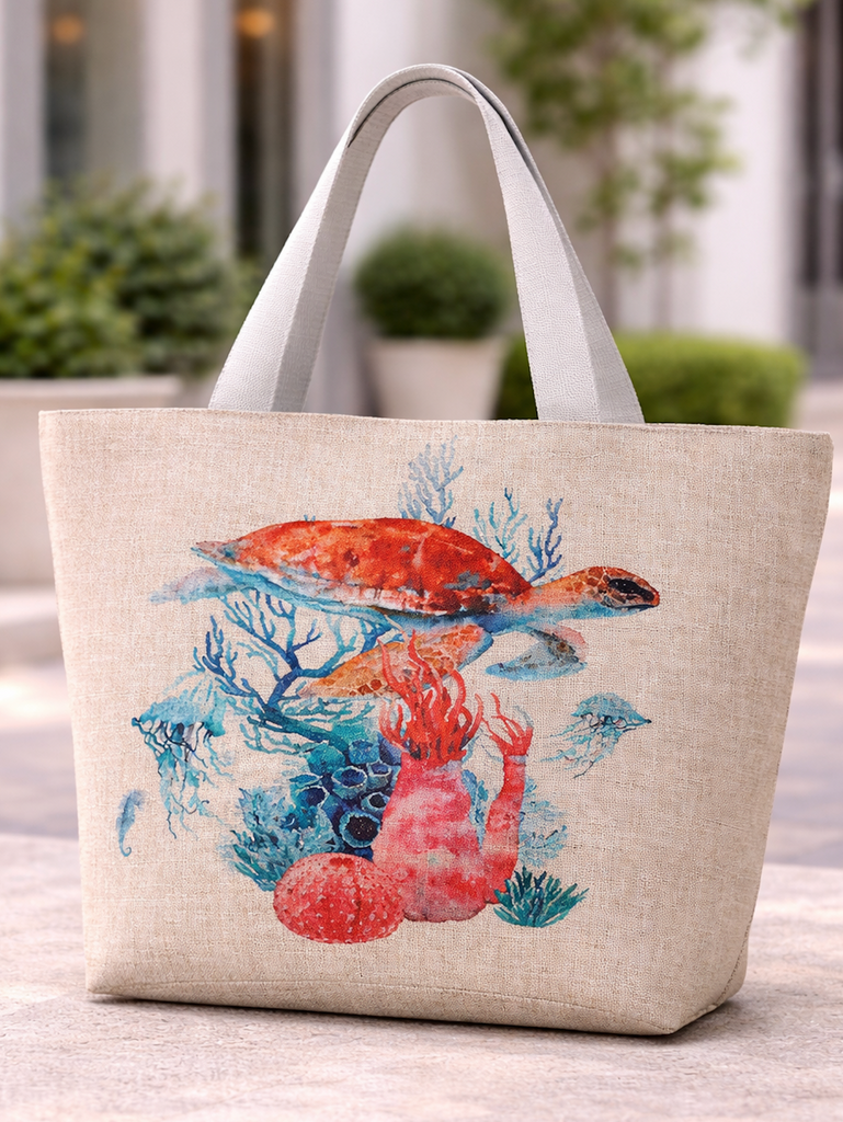 Bolso de mano con cremallera de gran capacidad, bolso de viaje para compras, bolsos florales para la playa