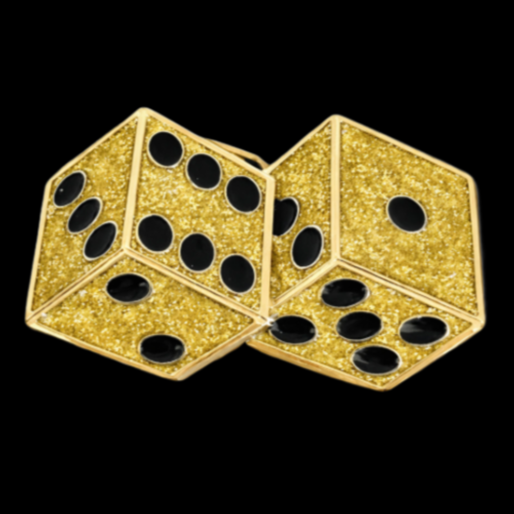 Glitter Casino Dice Lucky Gambling Craps Cool Belt Buckle