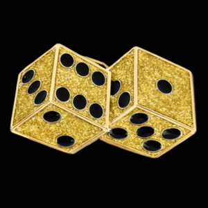 Glitter Casino Dice Lucky Gambling Craps Hebilla de cinturón fresca