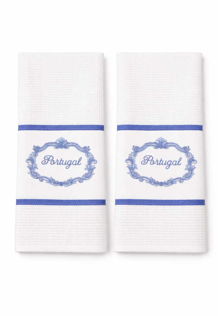 Embroidered Portugal Portuguese Kitchen Dish Towel 100% Cotton Set of 2