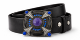 Women Fashion Rhinestones Blue Stone Unique Belt Buckle Buckles