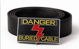 Thunderbolt Belt Buckle Danger Cable enterrado Perno de iluminación Electricista Hebillas y cinturones