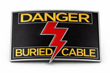 Thunderbolt Belt Buckle Danger Cable enterrado Perno de iluminación Electricista Hebillas y cinturones