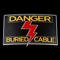 Thunderbolt Belt Buckle Danger Buried Cable Lighting Bolt Electrician Buckles & Belts