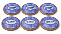 Traditional Blue Tile Azulejo Ceramic Coasters with Cork Bottom Set of 6