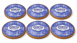 Traditional Blue Tile Azulejo Ceramic Coasters with Cork Bottom Set of 6