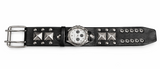 Men's Women’s Black Faux Leather Studded Cuff Watch – Bold Statement Wristwatch