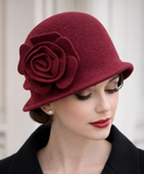 Women's Vintage Gatsby Style Wool Bucket Cloche Beanies Beret Winter Hat