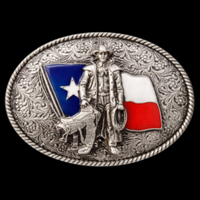 Texas Flag Cowboy Rodeo Western Belt Buckle Buckles