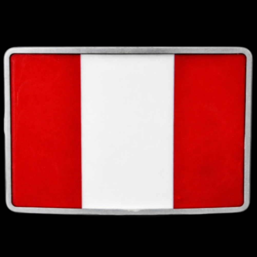 Hebilla de cinturón con la bandera peruana sudamericana del Imperio Inca de Perú