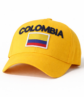 Colombia Flag Baseball Cap Yellow – Embroidered Adjustable Hat for Fans