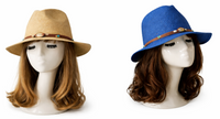 Straw Hat Summer Outdoor Men Women Western Cowboy Breathable Hats Blue Stone