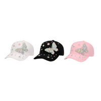 Bling Rhinestone Butterfly Women's Baseball Cap Outdoor Sun Hat