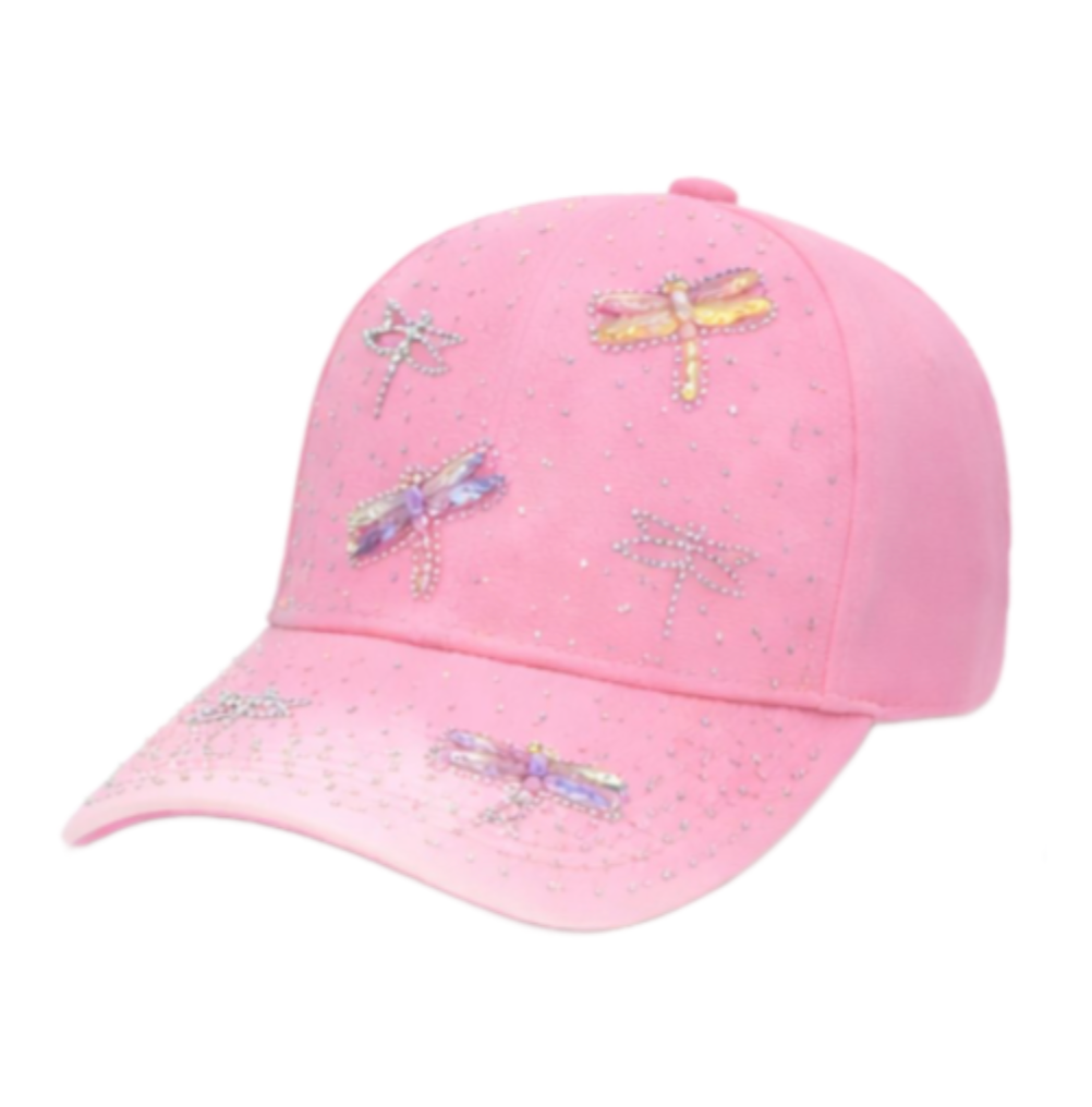 Rhinestone Dragonfly Bling Women's Baseball Cap Summer Hat