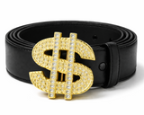 Boucle de ceinture avec signe de Dollar, strass scintillants, argent, Punk, Hip Hop, Rock