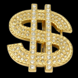 Boucle de ceinture avec signe de Dollar, strass scintillants, argent, Punk, Hip Hop, Rock