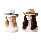 Straw Hat Summer Outdoor Men Women Western Cowboy Breathable