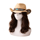 Straw Hat Summer Outdoor Men Women Western Cowboy Breathable