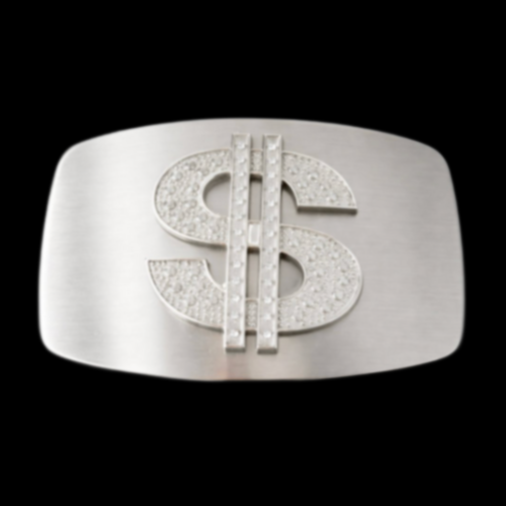 Belt Buckle Dollar Money Sign Big Rhinestone Buckles