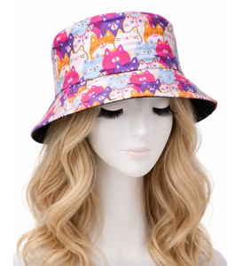 Cats Kitty Cat  Bucket Hat Festival Fishing Summer Sun Beach Reversible Hats