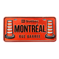 Quebec Québec Montréal Montreal Rue Barrée Metal Fridge Magnet Souvenir
