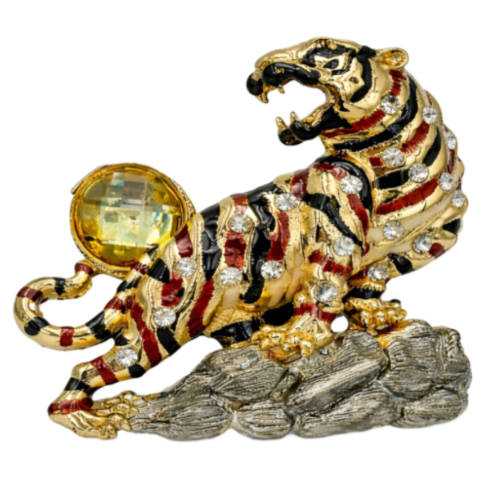 Tiger Belt Buckle Rhinestone Roaring Exotic Animal
