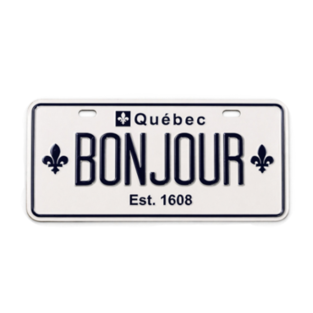 Bonjour Québec Decorative License Plate Aimant Metal Fridge Magnet Souvenir