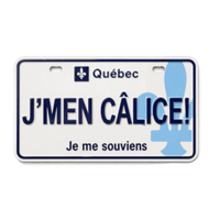 Québec J’men Câlice  License Plate Magnet Funny French Slang Souvenir Aimant