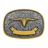 Cool Texas Longhorns Cow Steer Western Boucles de ceinture gravées