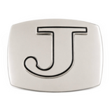 Initial J Letter Name Tag Monogram Chrome Belt Buckle Buckles