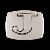 Initial J Letter Name Tag Monogram Chrome Belt Buckle Buckles
