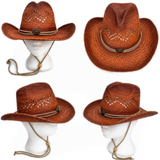 Paper Straw Cowboy Hat Men Women Western Cowgirl Fashion Hats