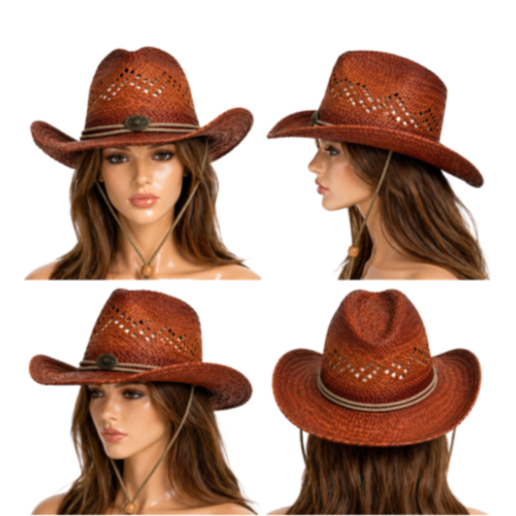 Paper Straw Cowboy Hat Men Women Western Cowgirl Fashion Hats