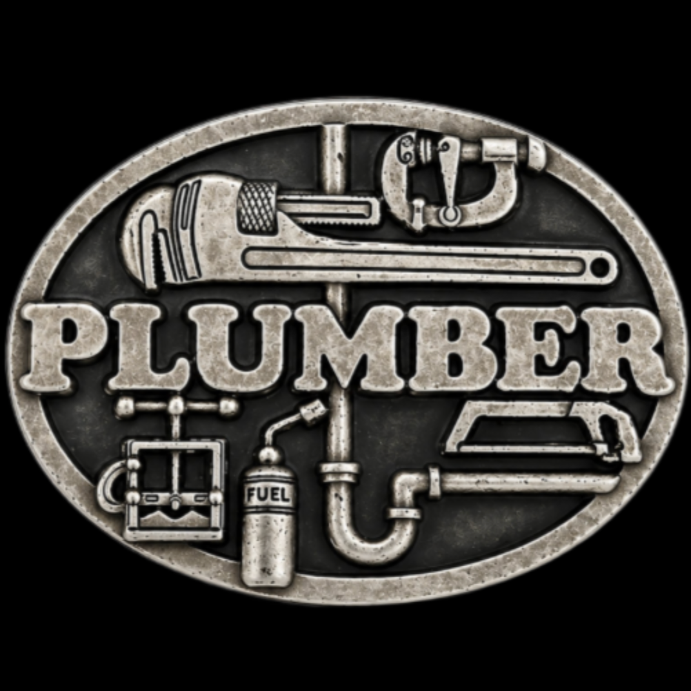 Plumber Belt Buckle Plumbers Pipe Wrench Tools Plumbing Profession Buckles Belts