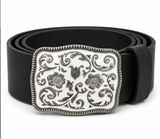Flower Belt Buckle Western Cowgirl Fashion Style White Belts Buckles