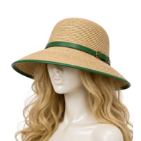 Sombrero de paja Verano Floppy Mujeres Señoras Sombrero de playa de ala ancha Sol Moda